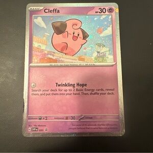 POKEMON CLEFFA SVP095 BLACK STAR PROMO COSMOS HOLOFOIL WITH SWIRL NM CARD